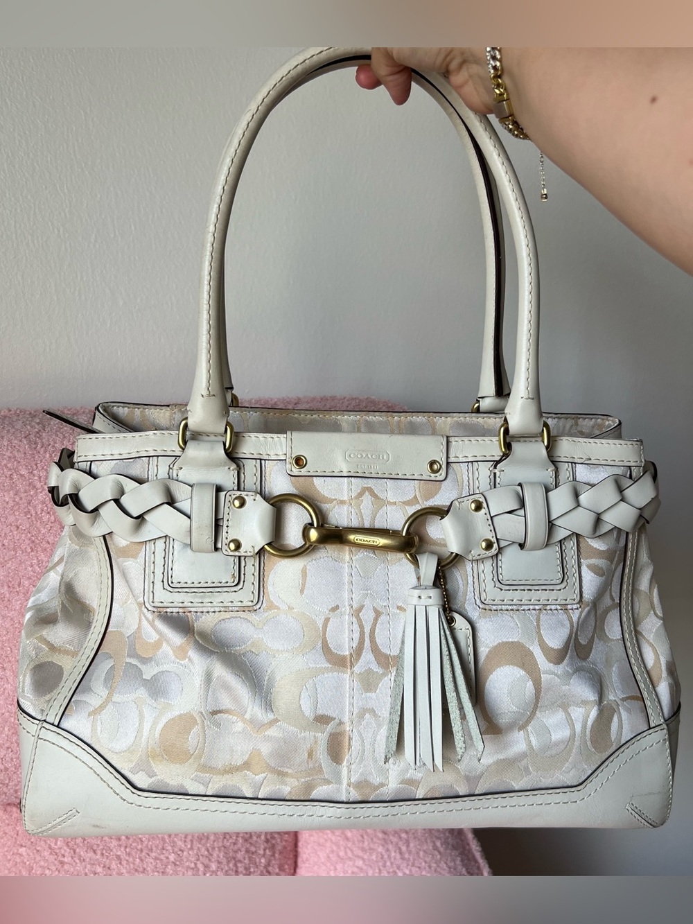 Coach Signature Hampton Double Handle Satchel Tote